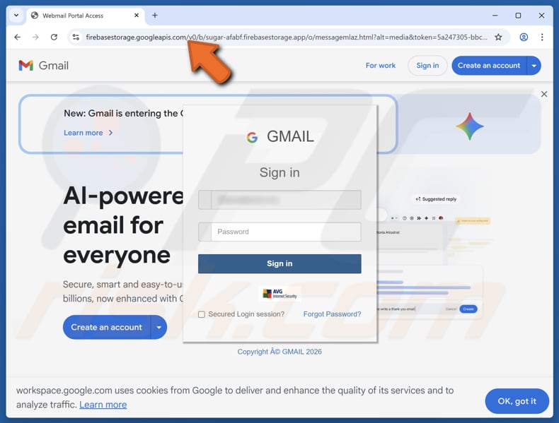 Document Status Update oszustwo e-mailowe - fałszywa strona internetowa