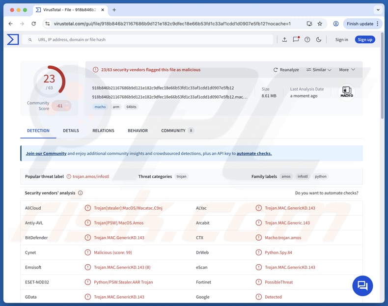 Infiniti - stealer informacji