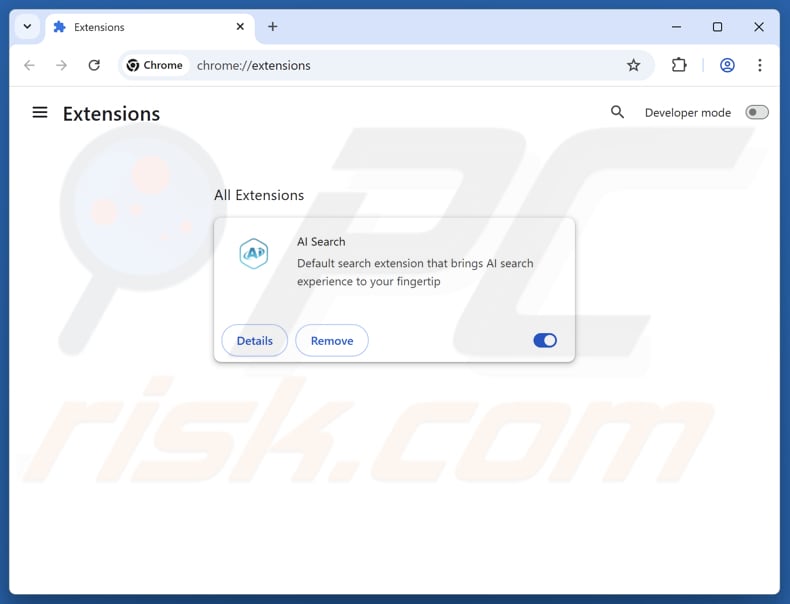 Usuwanie rozszerzeń Google Chrome powiązanych z aisearchapp.net