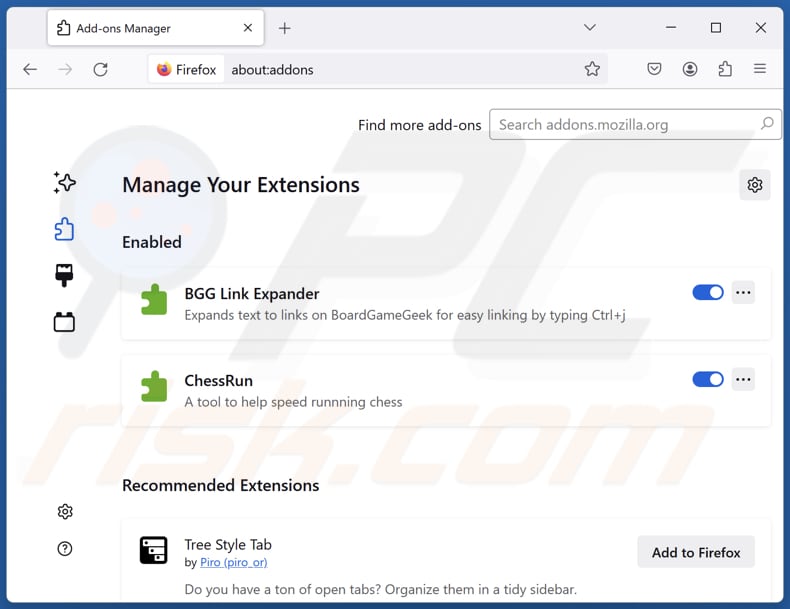Usuwanie rozszerzeń Mozilla Firefox powiązanych z aisearchapp.net