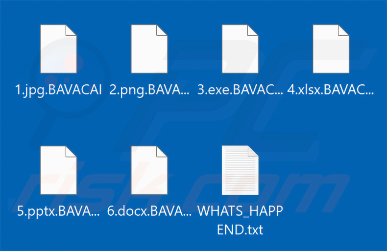 Pliki zaszyfrowane przez ransomware BAVACAI (rozszerzenie .BAVACAI)