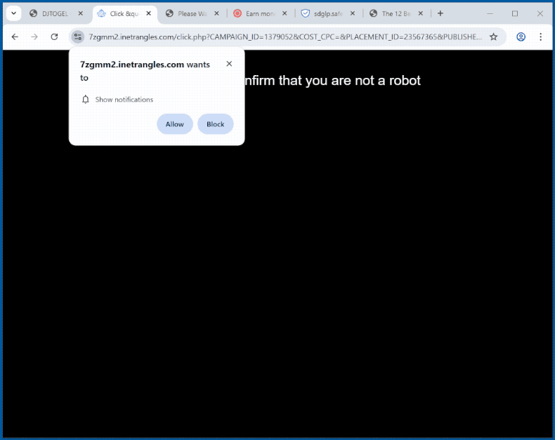 Wygląd strony inetrangles[.]com (GIF)