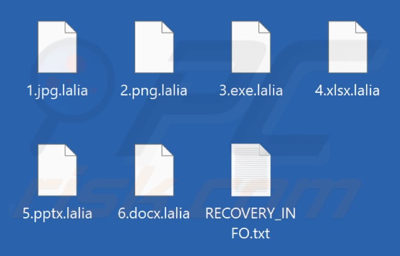 Pliki zaszyfrowane przez ransomware Lalia (rozszerzenie .lalia)
