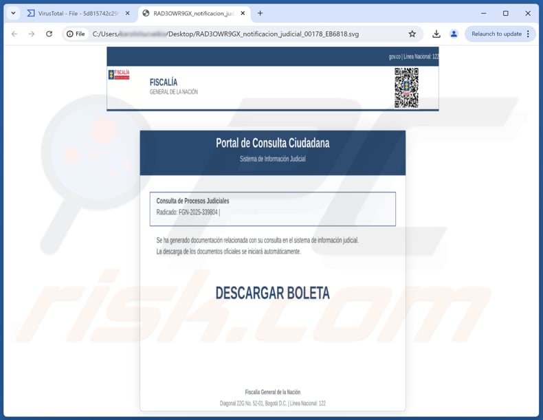Załącznik SVG malware NexusRAT zawierający malware