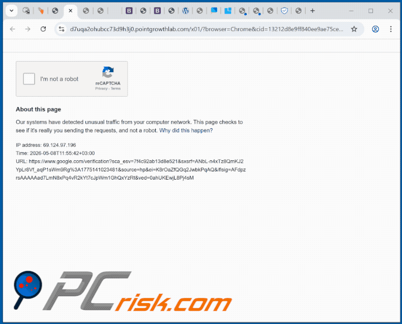 wygląd strony pointgrowthlab[.]com (GIF)