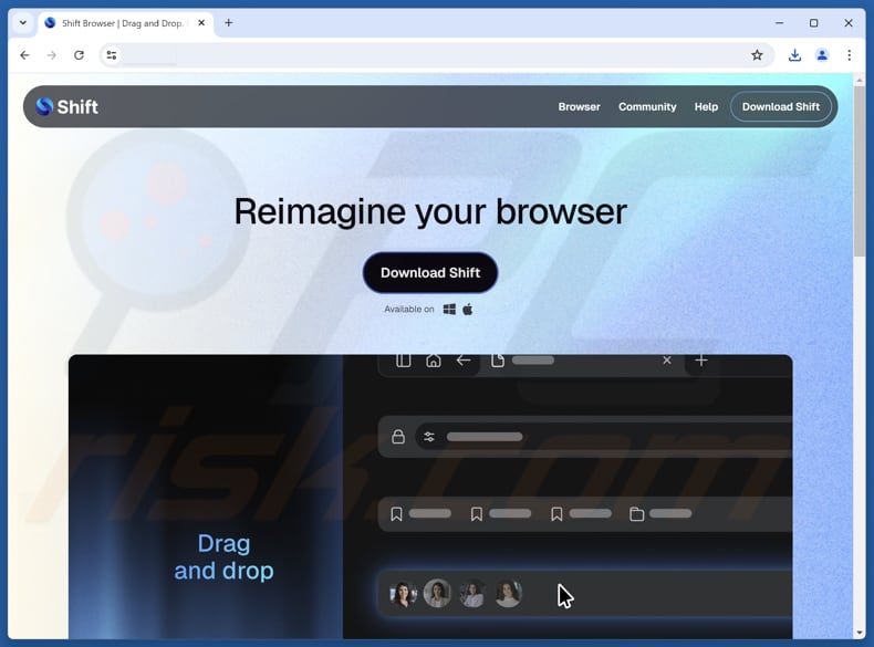 Strona internetowa promująca Shift