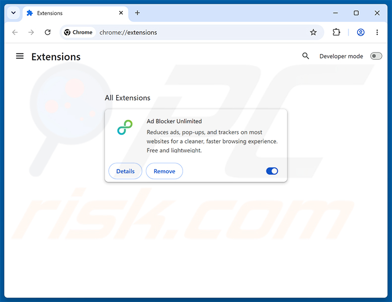 Usuwanie reklam Ad Blocker Unlimited z Google Chrome krok 2