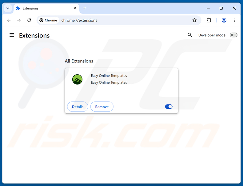 Usuwanie reklam Easy Online Templates z Google Chrome krok 2
