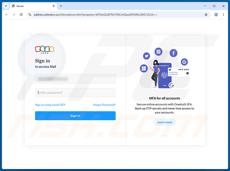 Strona phishingowa Employee Account Maintenance Notice