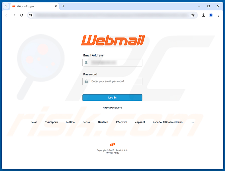 Strona phishingowa oszustwa e-mailowego Forwarding Rule Added