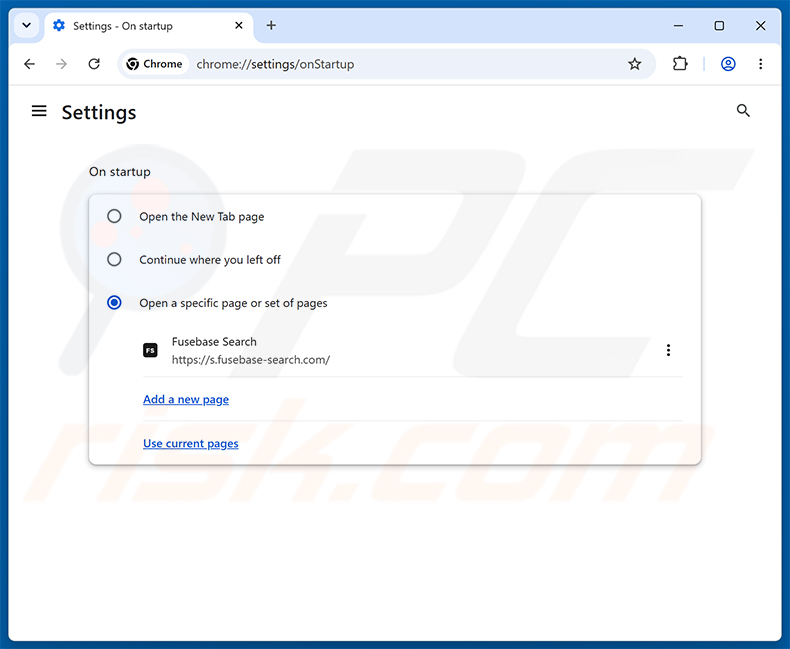 Usuwanie Fusebase Search (s.fusebase-search.com) ze strony głównej Google Chrome