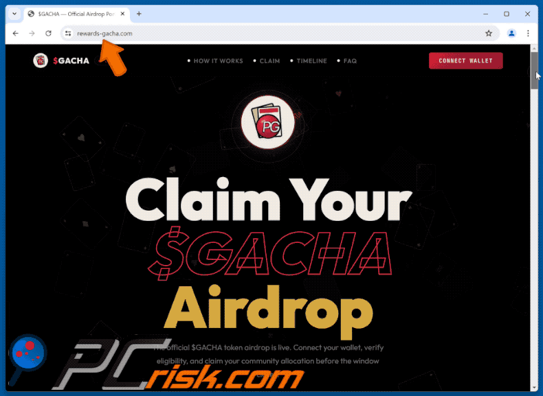 Wygląd PowerGacha ($GACHA) Airdrop oszustwo (GIF)