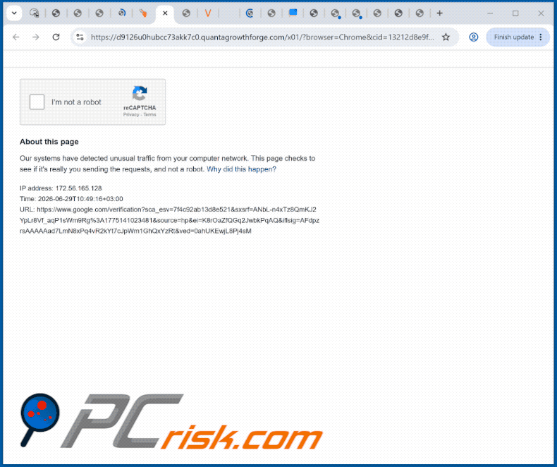 wygląd witryny quantagrowthforge[.]com (GIF)
