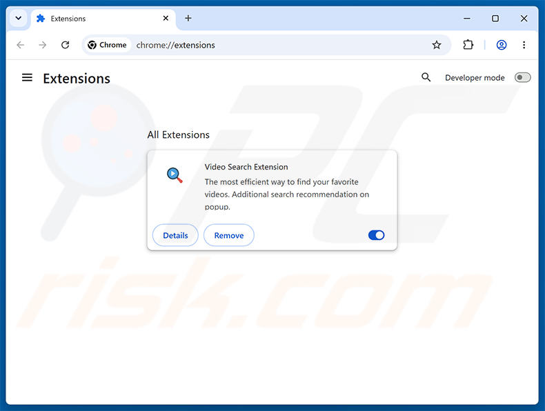 Usuwanie rozszerzeń Google Chrome związanych z Video Search Extension (myvideolibrary.info)