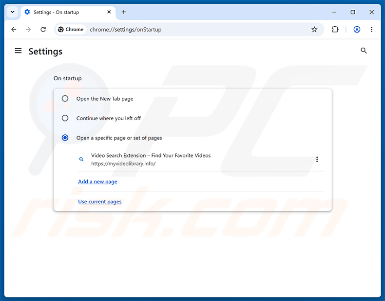 Usuwanie Video Search Extension (myvideolibrary.info) ze strony głównej Google Chrome