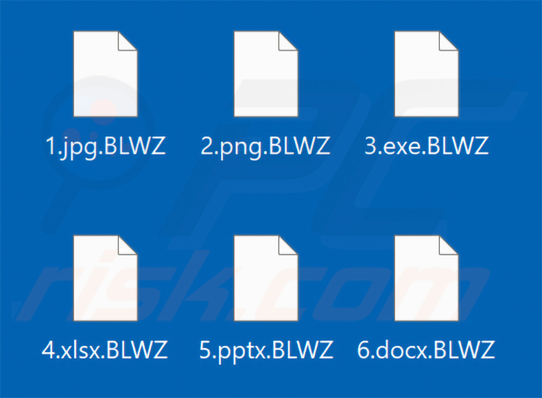 Pliki zaszyfrowane przez ransomware BlackWizard (rozszerzenie .BLWZ)