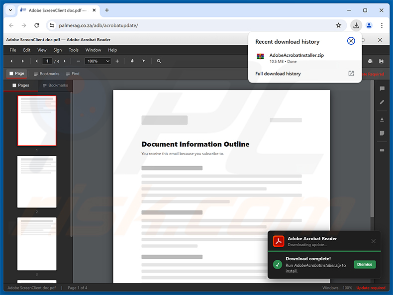 Złośliwa witryna promowana za pośrednictwem kampanii spamowej Contract Procurement Email Virus