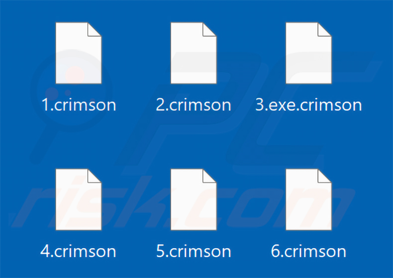 Pliki zaszyfrowane przez ransomware CRIMSON (rozszerzenie .crimson)