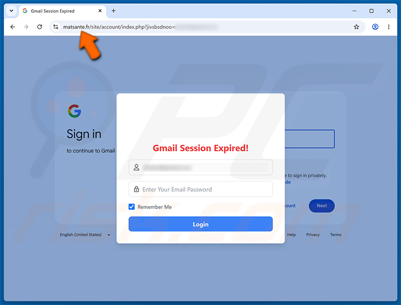 Strona phishingowa Email Account Is Currently Transmitting Viruses