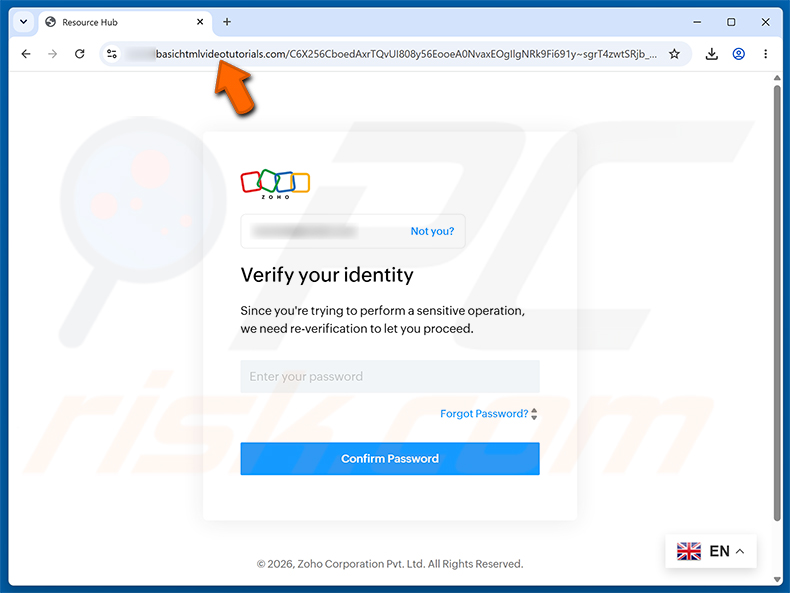 Strona phishingowa Email Account Requires Re-Verification Scam