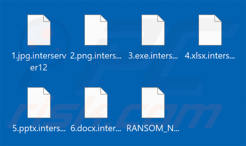 Pliki zaszyfrowane przez ransomware InterServer (rozszerzenie .interserver12)