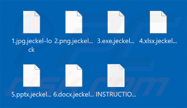 Pliki zaszyfrowane przez ransomware Jeckel (rozszerzenie .jeckel-lock)