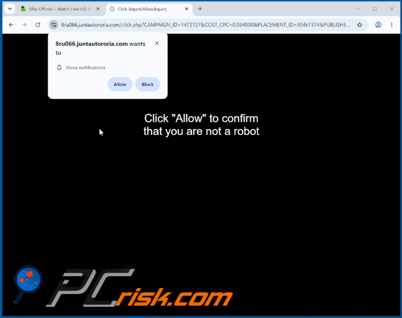 wygląd witryny juntautororia[.]com (GIF)