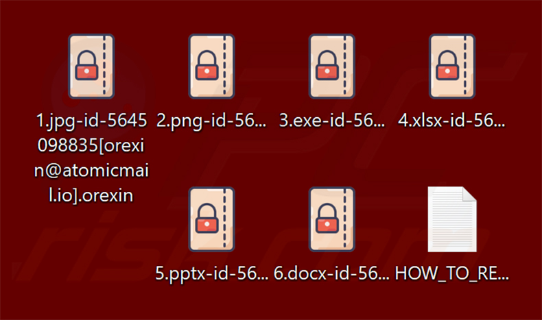 Pliki zaszyfrowane przez ransomware Orexin (rozszerzenie .orexin)