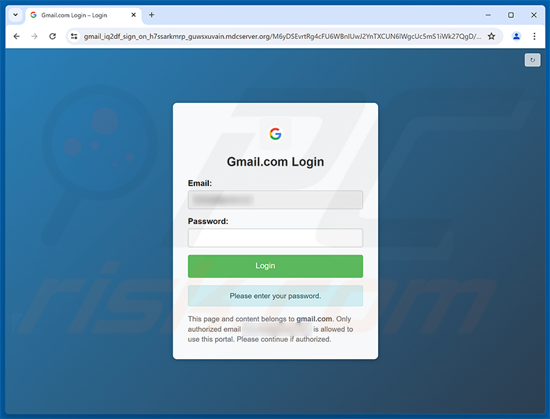 Strona phishingowa Payroll File Shared