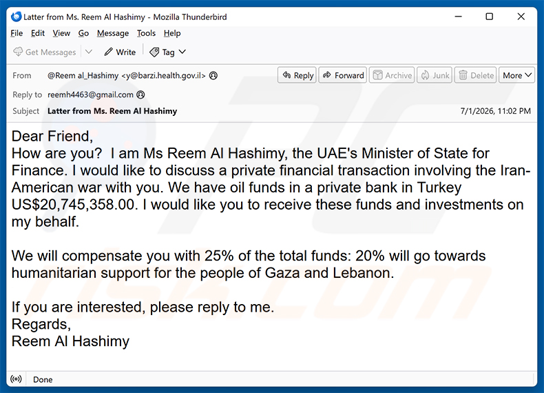 Kampania spamowa e-mail Private Financial Transaction