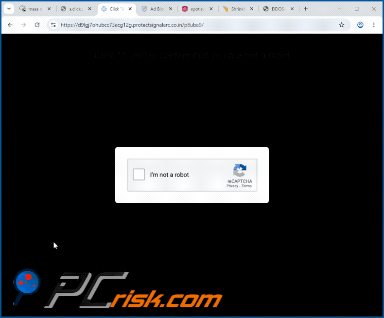 wygląd witryny protectsignalarc[.]co.in (GIF)