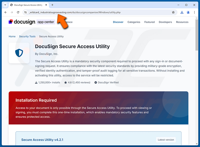 Złośliwa strona internetowa promowana przez kampanię spamową Settlement eDocument Completed