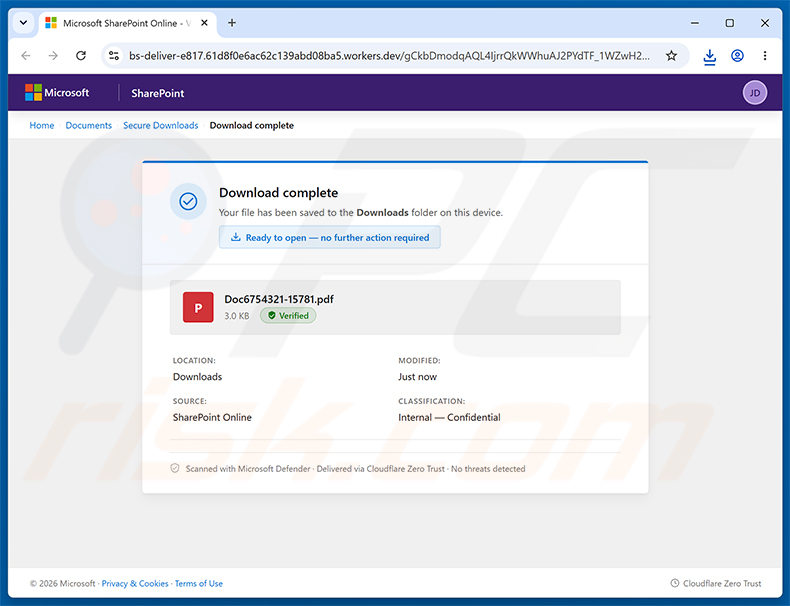 Złośliwa witryna promowana przez kampanię spamową Tax Summary Email Virus