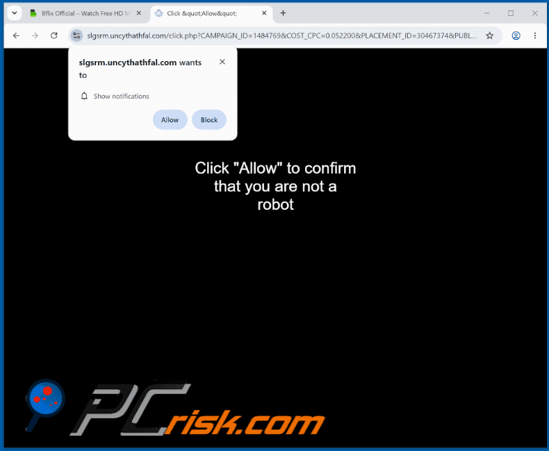 wygląd witryny uncythathfal[.]com (GIF)