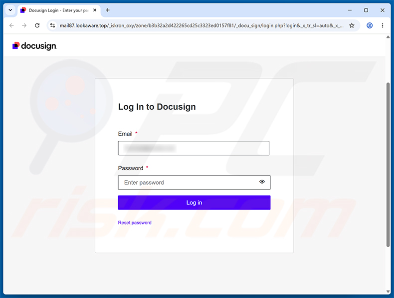 Strona phishingowa DocuSign Document Is Waiting For Your Approval oszustwo e-mailowe
