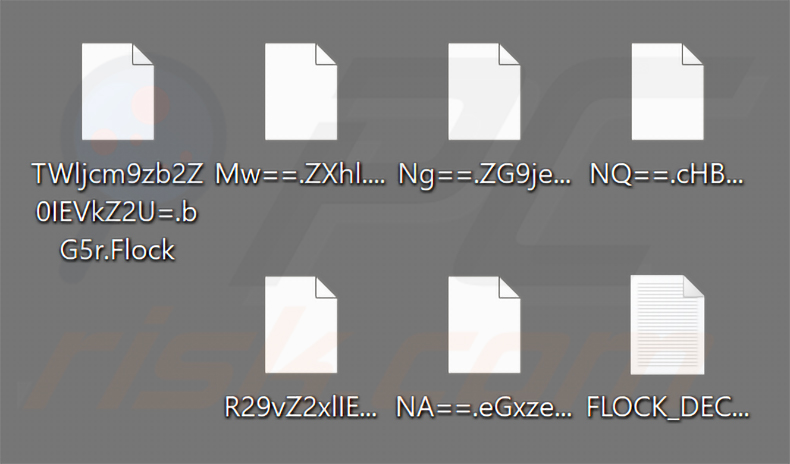 Pliki zaszyfrowane przez FLocker Ransomware (rozszerzenie .Flock)