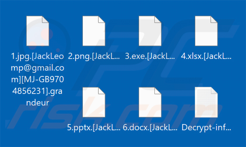 Pliki zaszyfrowane przez ransomware Grandeur (rozszerzenie .grandeur)