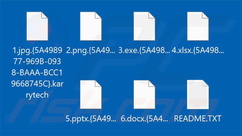 Pliki zaszyfrowane przez ransomware KarryTech (rozszerzenie .karrytech)