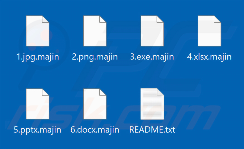Pliki zaszyfrowane przez ransomware MAJINAHANASHI (rozszerzenie .majin)