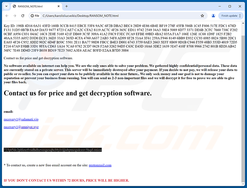 Żądanie okupu ransomware Montage (RANSOM_NOTE.html)