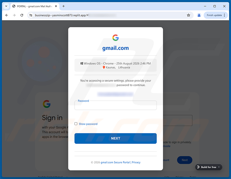 Strona phishingowa Request To Permanently Delete Your Account