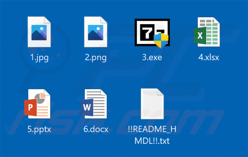 Pliki zaszyfrowane przez ransomware HMDL