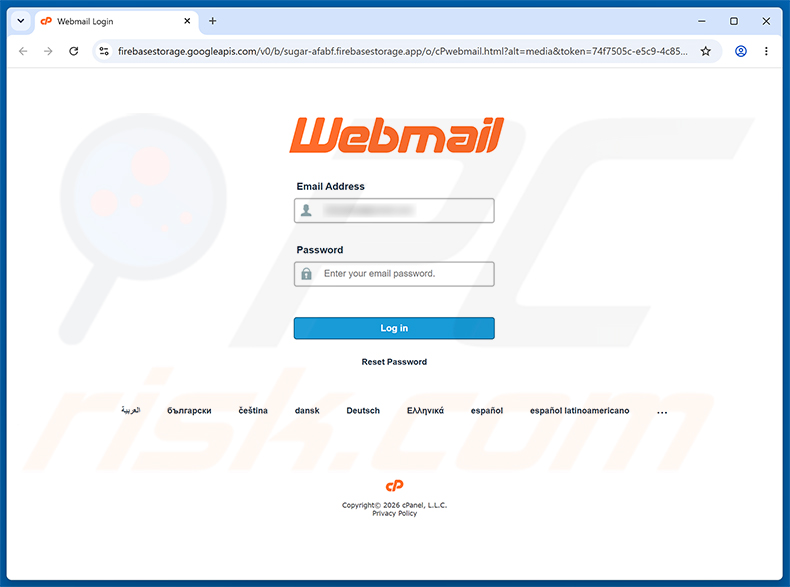 Strona phishingowa oszustwa e-mailowego Secure Your Account