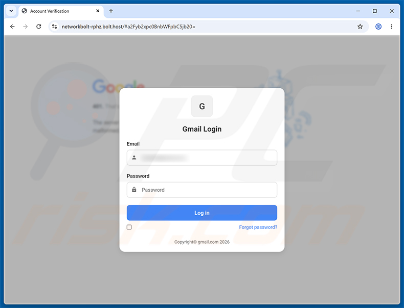 Strona phishingowa Untrusted Device Was Added To Your Account