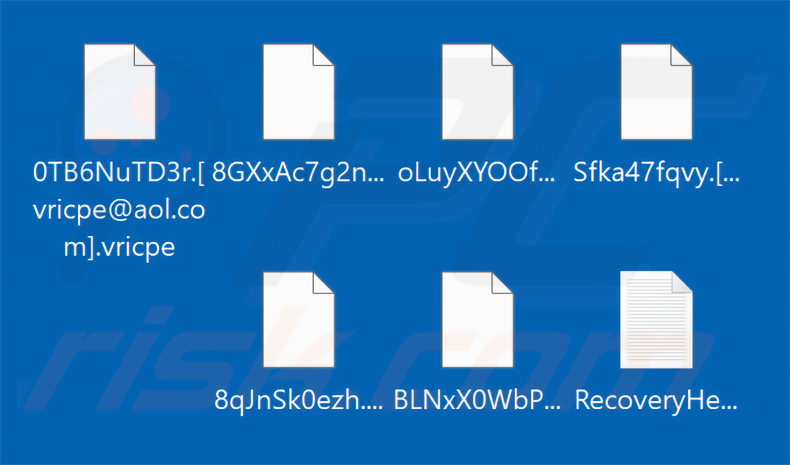 Pliki zaszyfrowane przez ransomware Vricpe (rozszerzenie .vricpe)