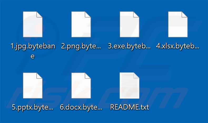 Pliki zaszyfrowane przez ransomware ByteBane (rozszerzenie .bytebane)