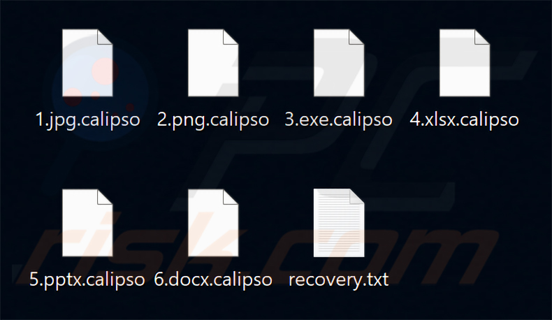 Pliki zaszyfrowane przez ransomware Calipso (rozszerzenie .calipso)