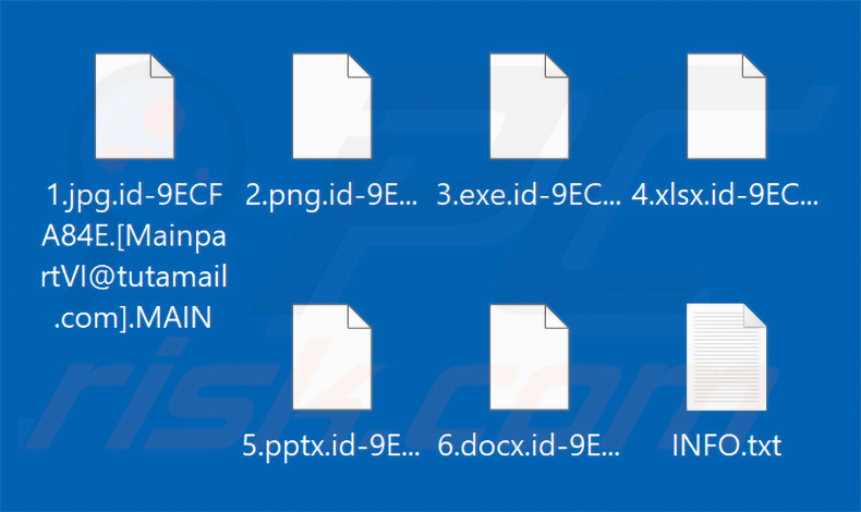Pliki zaszyfrowane przez ransomware MAIN (rozszerzenie .MAIN)