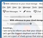 Oszustwo e-mailowe Your Cloud Storage Was Compromised