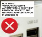 ROZWIĄŻ PROBLEM: Windows nie mógł automatycznie powiązać stosu protokołu IP z kartą sieciową